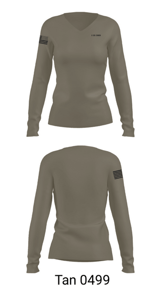 Women's Long Sleeve Vneck Shirt, E CO 21BEB, Army, Teamtime, Team time, sublimation, custom sports apparel, team uniforms, spirit wear, spiritwear, sports uniforms, custom shirts, team store, custom team store, fundraiser sports, apparel fundraiser
