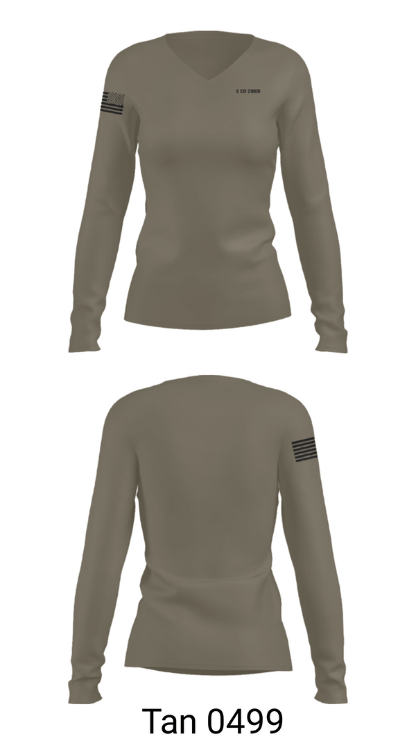 Women's Long Sleeve Vneck Shirt, E CO 21BEB, Army, Teamtime, Team time, sublimation, custom sports apparel, team uniforms, spirit wear, spiritwear, sports uniforms, custom shirts, team store, custom team store, fundraiser sports, apparel fundraiser