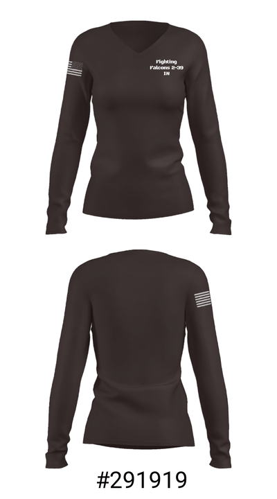 Fighting Falcons 2-39 IN 61217991 Women's Long Sleeve V-neck Shirt - 7