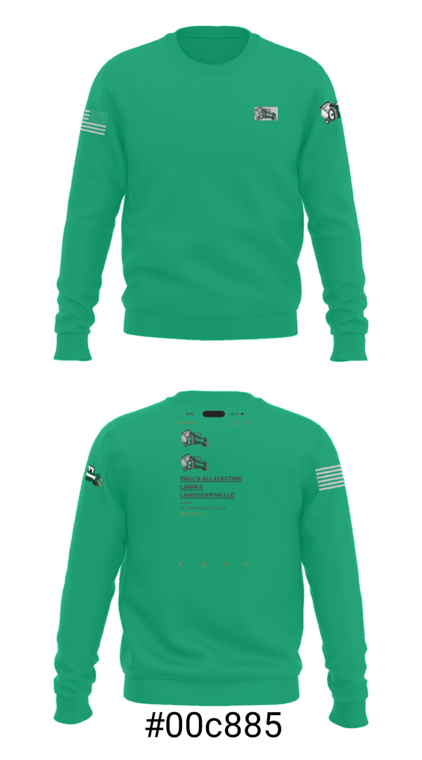 Crew Neck Sweatshirt, PAUL’S ALL ELECTRIC LAWN & LANDSCAPING, , Teamtime, Team time, sublimation, custom sports apparel, team uniforms, spirit wear, spiritwear, sports uniforms, custom shirts, team store, custom team store, fundraiser sports, apparel fundraiser