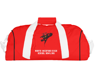 Duffle Bag, North Medford High School Bowling, Bowling, Teamtime, Team time, sublimation, custom sports apparel, team uniforms, spirit wear, spiritwear, sports uniforms, custom shirts, team store, custom team store, fundraiser sports, apparel fundraiser