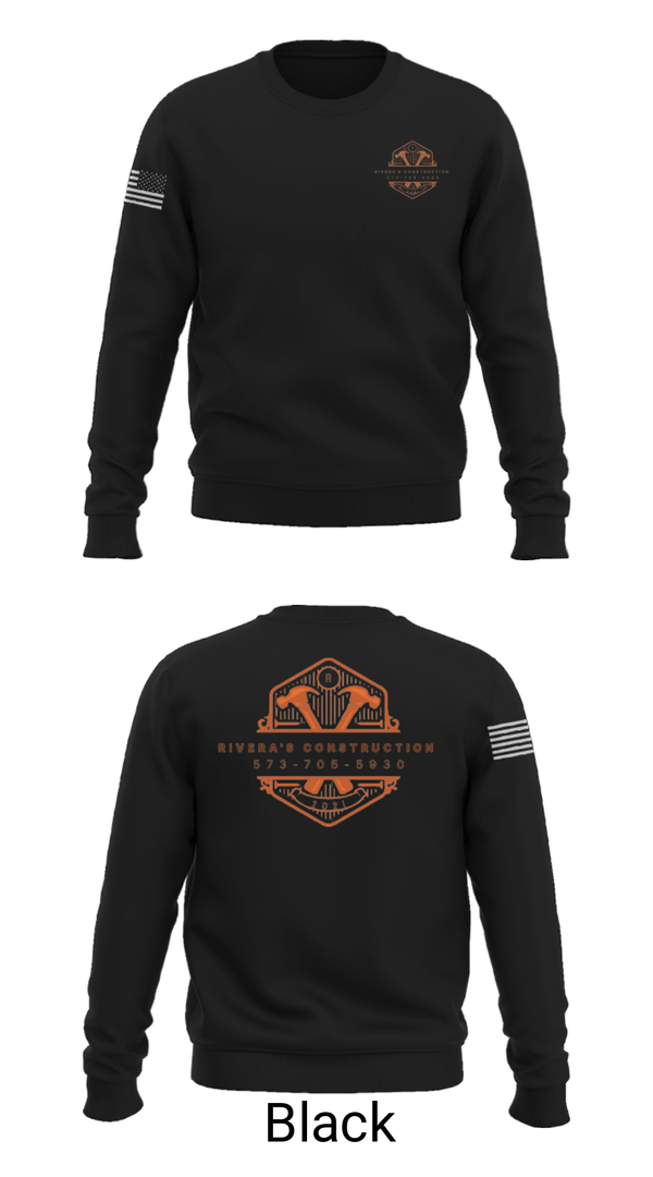 Crew Neck Sweatshirt, Rivera's Construction, , Teamtime, Team time, sublimation, custom sports apparel, team uniforms, spirit wear, spiritwear, sports uniforms, custom shirts, team store, custom team store, fundraiser sports, apparel fundraiser
