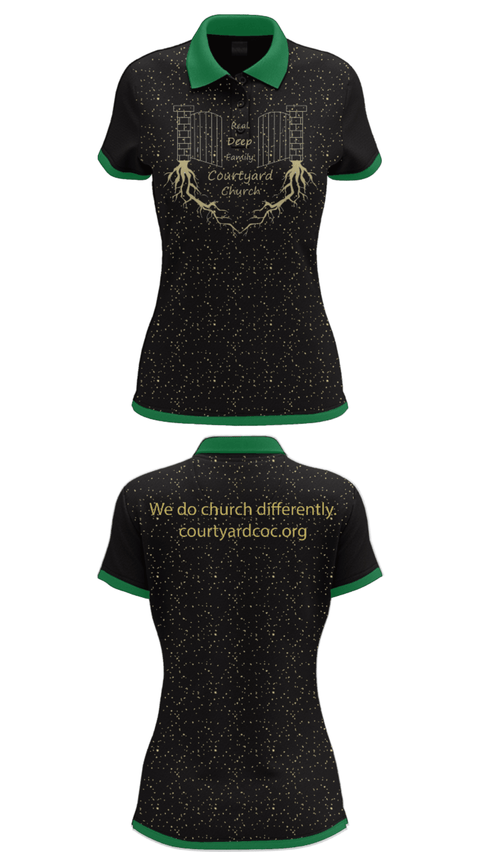 Women's Short Sleeve Performance Polo, Courtyard Chuch, , Teamtime, Team time, sublimation, custom sports apparel, team uniforms, spirit wear, spiritwear, sports uniforms, custom shirts, team store, custom team store, fundraiser sports, apparel fundraiser