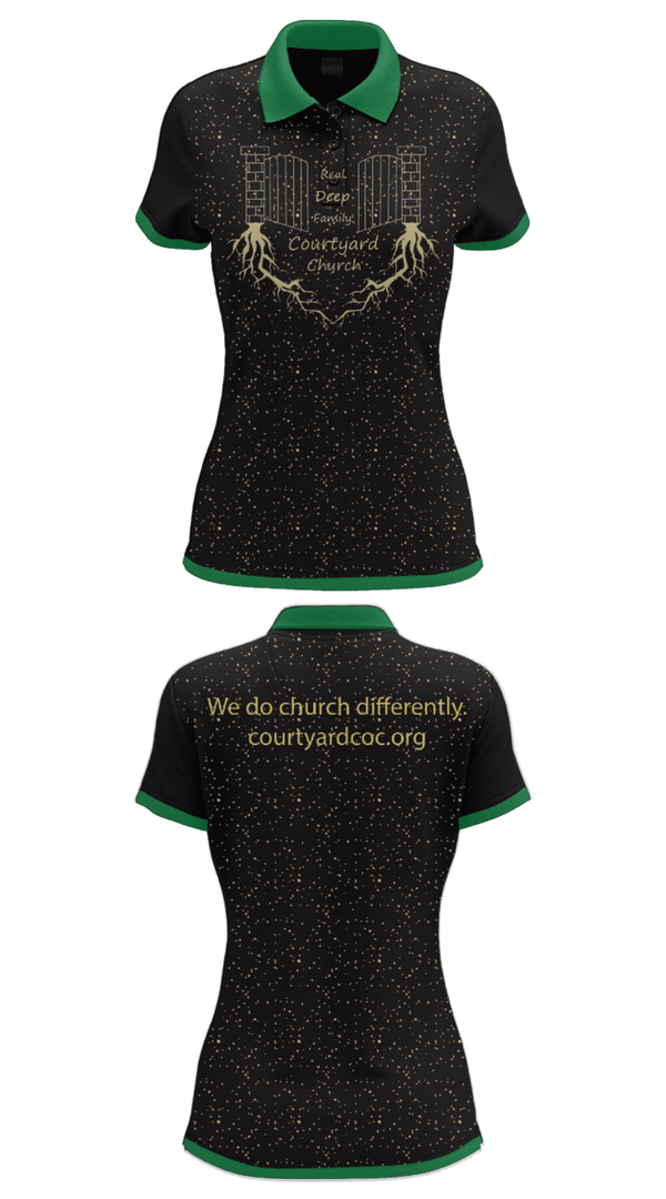Women's Short Sleeve Performance Polo, Courtyard Chuch, , Teamtime, Team time, sublimation, custom sports apparel, team uniforms, spirit wear, spiritwear, sports uniforms, custom shirts, team store, custom team store, fundraiser sports, apparel fundraiser
