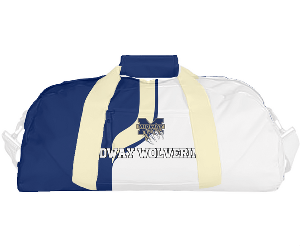 Duffle Bag, Midway Wolverines, Spirit Store, Teamtime, Team time, sublimation, custom sports apparel, team uniforms, spirit wear, spiritwear, sports uniforms, custom shirts, team store, custom team store, fundraiser sports, apparel fundraiser
