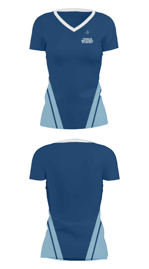 Women's Short Sleeve Vneck Shirt, Franklin High School Ice hockey, Ice Hockey, Teamtime, Team time, sublimation, custom sports apparel, team uniforms, spirit wear, spiritwear, sports uniforms, custom shirts, team store, custom team store, fundraiser sports, apparel fundraiser