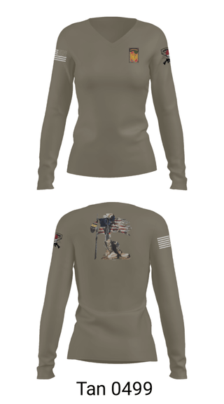 Women's Long Sleeve Vneck Shirt, 18th FA BDE Airborne, Army, Teamtime, Team time, sublimation, custom sports apparel, team uniforms, spirit wear, spiritwear, sports uniforms, custom shirts, team store, custom team store, fundraiser sports, apparel fundraiser