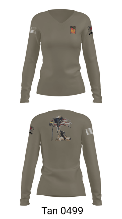 18th FA BDE Airborne 33985132 Women's Long Sleeve V-neck Shirt - 39