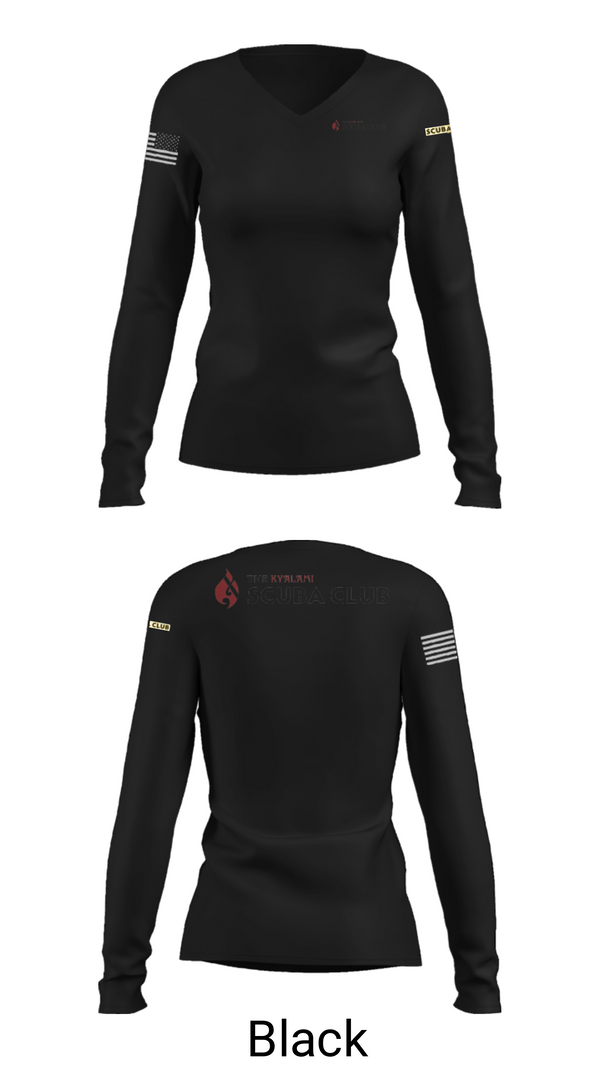 Women's Long Sleeve Vneck Shirt, The Kyalami Scuba Club, , Teamtime, Team time, sublimation, custom sports apparel, team uniforms, spirit wear, spiritwear, sports uniforms, custom shirts, team store, custom team store, fundraiser sports, apparel fundraiser