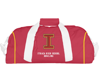 Duffle Bag, Ithaca High School Bowling, Bowling, Teamtime, Team time, sublimation, custom sports apparel, team uniforms, spirit wear, spiritwear, sports uniforms, custom shirts, team store, custom team store, fundraiser sports, apparel fundraiser