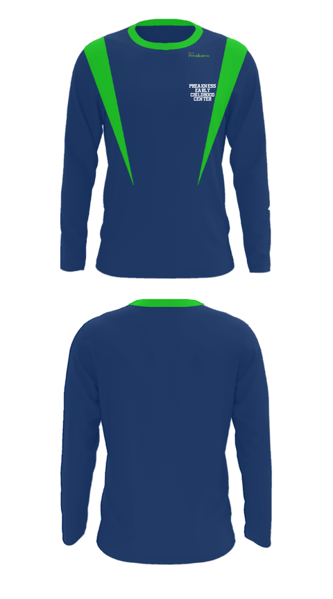 Long Sleeve Performance Shirt, Preakness Early Childhood Center, Spirit Store, Teamtime, Team time, sublimation, custom sports apparel, team uniforms, spirit wear, spiritwear, sports uniforms, custom shirts, team store, custom team store, fundraiser sports, apparel fundraiser