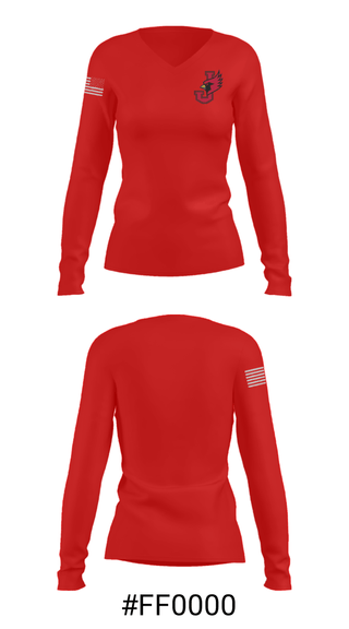 Women's Long Sleeve Vneck Shirt, William Jewell College Wrestling, Wrestling, Teamtime, Team time, sublimation, custom sports apparel, team uniforms, spirit wear, spiritwear, sports uniforms, custom shirts, team store, custom team store, fundraiser sports, apparel fundraiser