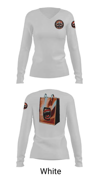 The A.Z. Bag Eaters 25421472 Women's Long Sleeve V-neck Shirt - 6