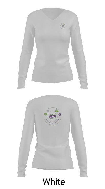 World green açaí bowl 42170125 Women's Long Sleeve V-neck Shirt - 6