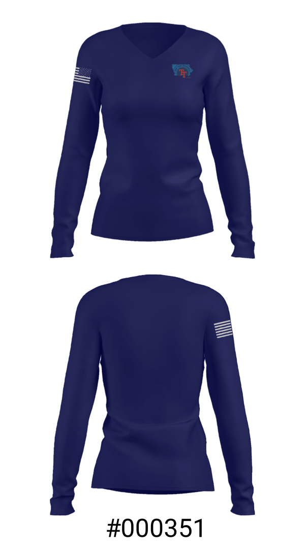 Women's Long Sleeve Vneck Shirt, Top Tier Iowa, Baseball, Teamtime, Team time, sublimation, custom sports apparel, team uniforms, spirit wear, spiritwear, sports uniforms, custom shirts, team store, custom team store, fundraiser sports, apparel fundraiser