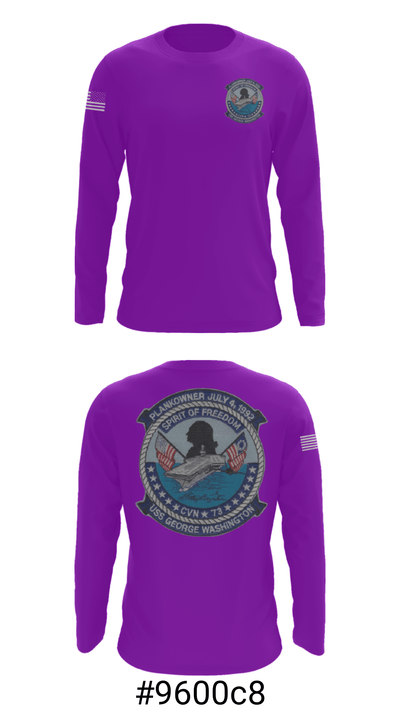 USS GEORGE WASHINGTON CVN-73 87107086 Long Sleeve Performance Shirt - 3