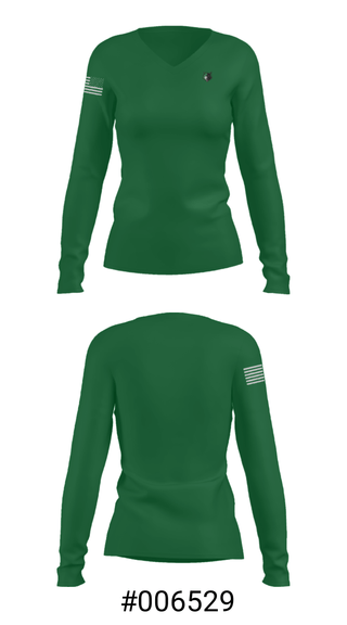 Women's Long Sleeve Vneck Shirt, Moorcroft Elementary, Spirit Store, Teamtime, Team time, sublimation, custom sports apparel, team uniforms, spirit wear, spiritwear, sports uniforms, custom shirts, team store, custom team store, fundraiser sports, apparel fundraiser