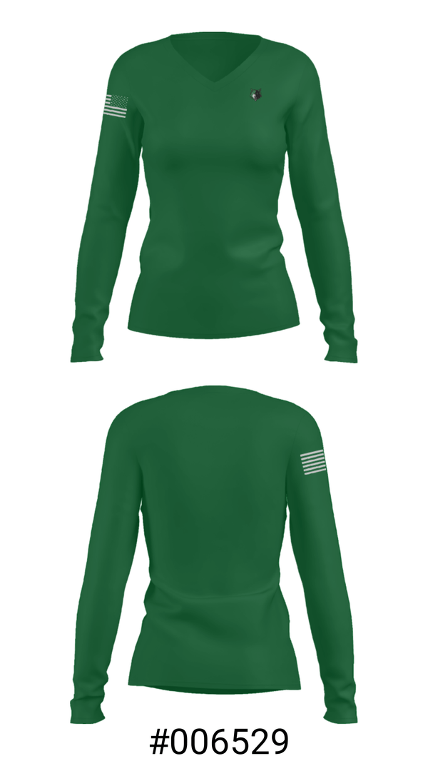 Women's Long Sleeve Vneck Shirt, Moorcroft Elementary, Spirit Store, Teamtime, Team time, sublimation, custom sports apparel, team uniforms, spirit wear, spiritwear, sports uniforms, custom shirts, team store, custom team store, fundraiser sports, apparel fundraiser