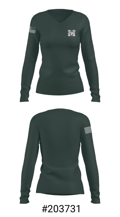 Marcellus Senior High School Basketball 87934930 Women's Long Sleeve V-neck Shirt - 20
