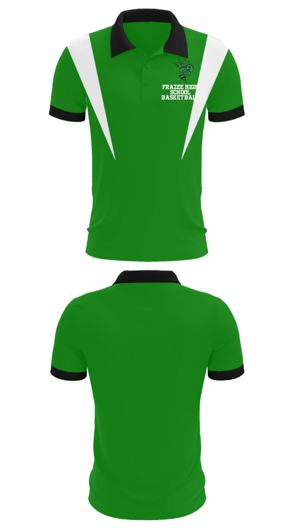 Short Sleeve Performance Polo, Frazee High School Basketball, Men's Basketball, Teamtime, Team time, sublimation, custom sports apparel, team uniforms, spirit wear, spiritwear, sports uniforms, custom shirts, team store, custom team store, fundraiser sports, apparel fundraiser