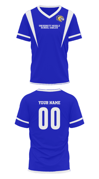 Mens Soccer Jersey, University Middle School Eagles, Spirit Store, Teamtime, Team time, sublimation, custom sports apparel, team uniforms, spirit wear, spiritwear, sports uniforms, custom shirts, team store, custom team store, fundraiser sports, apparel fundraiser