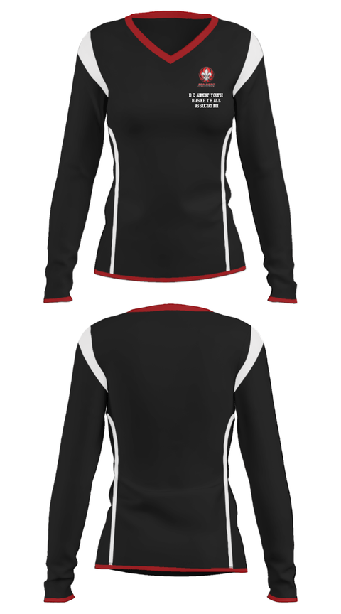 Women's Long Sleeve Vneck Shirt, Beaumont Youth Basketball Association, Men's Basketball, Teamtime, Team time, sublimation, custom sports apparel, team uniforms, spirit wear, spiritwear, sports uniforms, custom shirts, team store, custom team store, fundraiser sports, apparel fundraiser