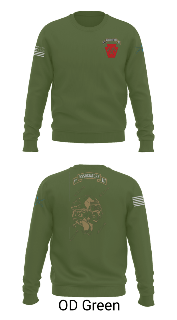 Crew Neck Sweatshirt, 1-111th IN BN 38506759, Army, Teamtime, Team time, sublimation, custom sports apparel, team uniforms, spirit wear, spiritwear, sports uniforms, custom shirts, team store, custom team store, fundraiser sports, apparel fundraiser