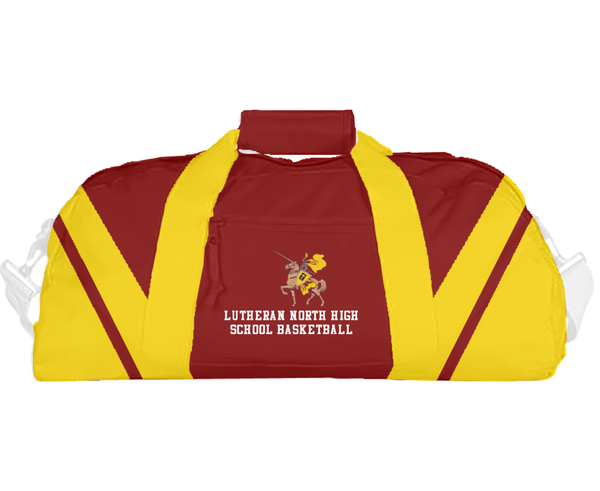 Duffle Bag, Lutheran North High School Basketball, Women's Basketball, Teamtime, Team time, sublimation, custom sports apparel, team uniforms, spirit wear, spiritwear, sports uniforms, custom shirts, team store, custom team store, fundraiser sports, apparel fundraiser
