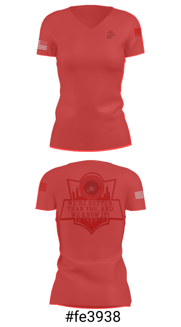 Women's Short Sleeve Vneck Shirt, RSS EMPIRE STATE, Marines, Teamtime, Team time, sublimation, custom sports apparel, team uniforms, spirit wear, spiritwear, sports uniforms, custom shirts, team store, custom team store, fundraiser sports, apparel fundraiser