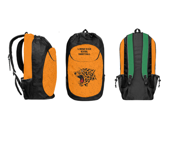 Gear Bag, Lindsay High School Basketball, Women's Basketball, Teamtime, Team time, sublimation, custom sports apparel, team uniforms, spirit wear, spiritwear, sports uniforms, custom shirts, team store, custom team store, fundraiser sports, apparel fundraiser