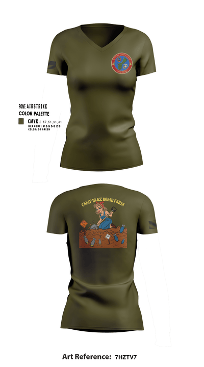 MCB Camp Blaz Ordnance 73476063 Women's Short Sleeve V-neck Shirt - 1
