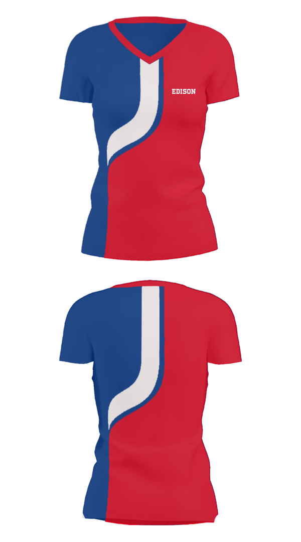 Women's Short Sleeve Vneck Shirt, EDISON, Wrestling, Teamtime, Team time, sublimation, custom sports apparel, team uniforms, spirit wear, spiritwear, sports uniforms, custom shirts, team store, custom team store, fundraiser sports, apparel fundraiser