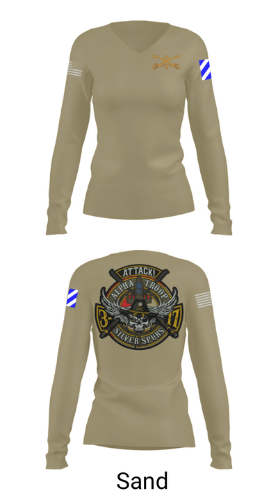 A/3-17 ACS 71294837 Women's Long Sleeve V-neck Shirt - 47