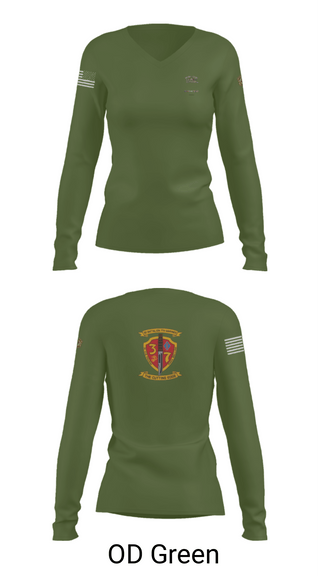 Women's Long Sleeve Vneck Shirt, 3rd. Battalion 7th. Marines, Marines, Teamtime, Team time, sublimation, custom sports apparel, team uniforms, spirit wear, spiritwear, sports uniforms, custom shirts, team store, custom team store, fundraiser sports, apparel fundraiser