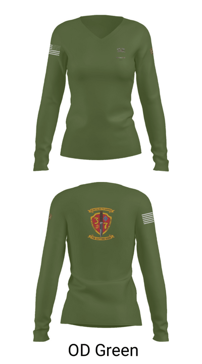 3rd. Battalion 7th. Marines 15768807 Women's Long Sleeve V-neck Shirt - 31