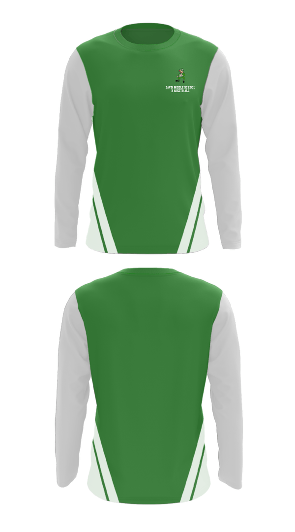 Long Sleeve Performance Shirt, Davis Middle School Basketball, Men's Basketball, Teamtime, Team time, sublimation, custom sports apparel, team uniforms, spirit wear, spiritwear, sports uniforms, custom shirts, team store, custom team store, fundraiser sports, apparel fundraiser