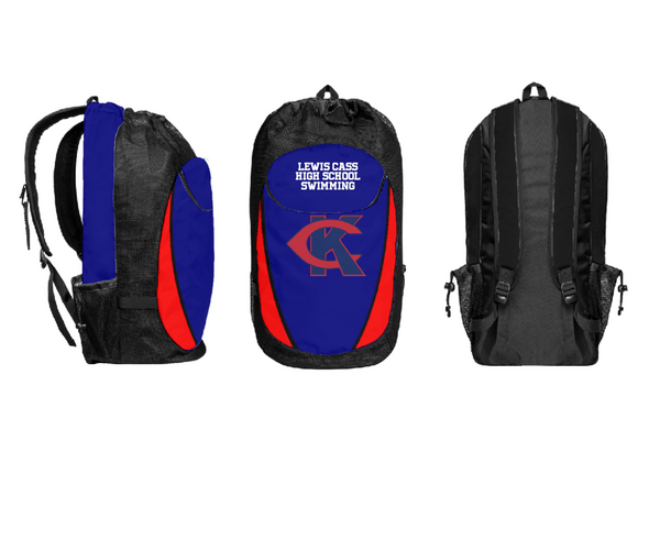 Gear Bag, Lewis Cass High School Swimming, Swimming, Teamtime, Team time, sublimation, custom sports apparel, team uniforms, spirit wear, spiritwear, sports uniforms, custom shirts, team store, custom team store, fundraiser sports, apparel fundraiser