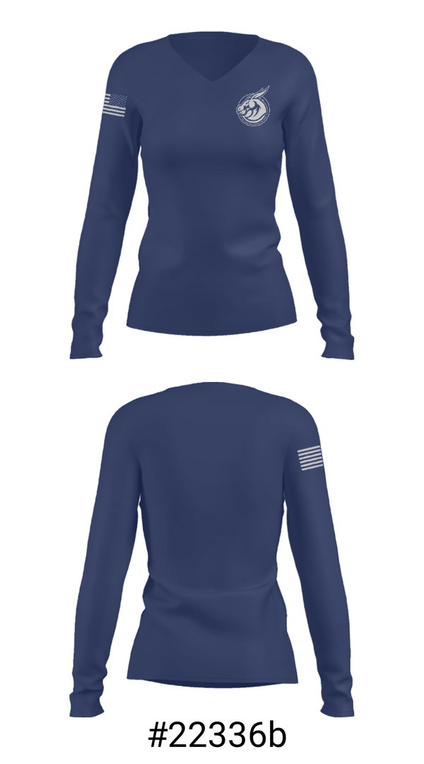Women's Long Sleeve Vneck Shirt, Lone Jack Elementary School, Spirit Store, Teamtime, Team time, sublimation, custom sports apparel, team uniforms, spirit wear, spiritwear, sports uniforms, custom shirts, team store, custom team store, fundraiser sports, apparel fundraiser