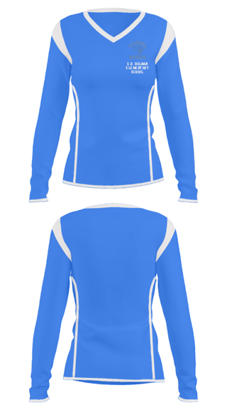 Women's Long Sleeve Vneck Shirt, E.B. Holman Elementary School, Spirit Store, Teamtime, Team time, sublimation, custom sports apparel, team uniforms, spirit wear, spiritwear, sports uniforms, custom shirts, team store, custom team store, fundraiser sports, apparel fundraiser