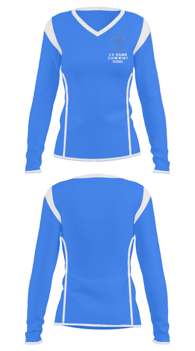 E.B. Holman Elementary School 91898916 Women's Long Sleeve V-neck Shirt - 33