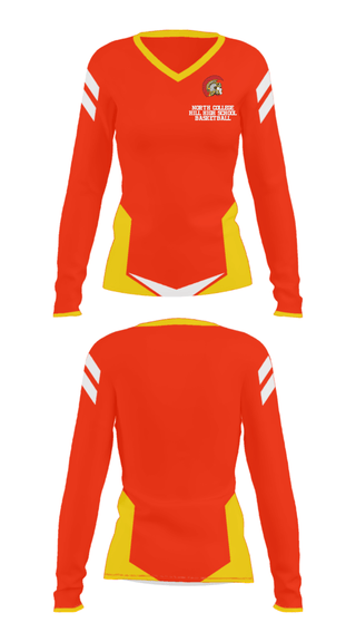 Women's Long Sleeve Vneck Shirt, North College Hill High School Basketball, Women's Basketball, Teamtime, Team time, sublimation, custom sports apparel, team uniforms, spirit wear, spiritwear, sports uniforms, custom shirts, team store, custom team store, fundraiser sports, apparel fundraiser