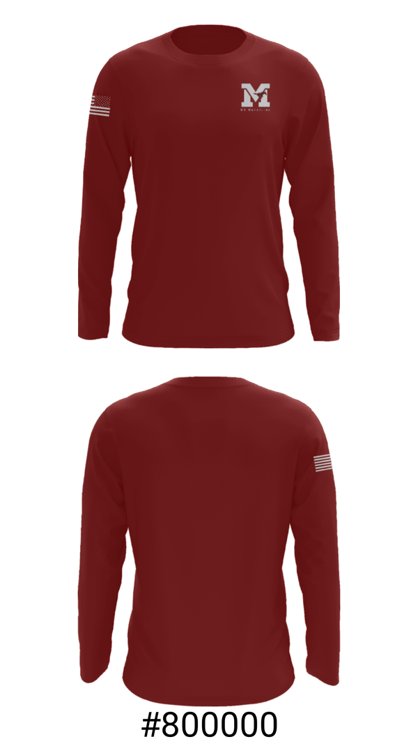 Long Sleeve Performance Shirt, Mount Vernon High School Wrestling, Wrestling, Teamtime, Team time, sublimation, custom sports apparel, team uniforms, spirit wear, spiritwear, sports uniforms, custom shirts, team store, custom team store, fundraiser sports, apparel fundraiser