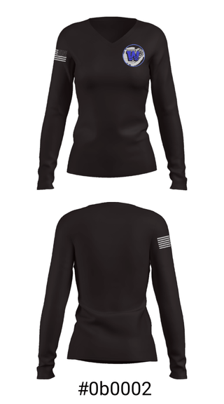 Women's Long Sleeve Vneck Shirt, Oshkosh West High School, Spirit Store, Teamtime, Team time, sublimation, custom sports apparel, team uniforms, spirit wear, spiritwear, sports uniforms, custom shirts, team store, custom team store, fundraiser sports, apparel fundraiser