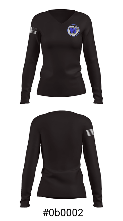 Oshkosh West High School 43699685 Women's Long Sleeve V-neck Shirt - 20