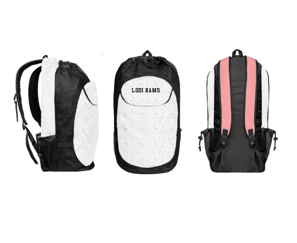Gear Bag, Lodi Rams, Men's Basketball, Teamtime, Team time, sublimation, custom sports apparel, team uniforms, spirit wear, spiritwear, sports uniforms, custom shirts, team store, custom team store, fundraiser sports, apparel fundraiser