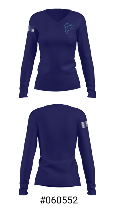 Bertie High School Basketball 25327605 Women's Long Sleeve V-neck Shirt - 20