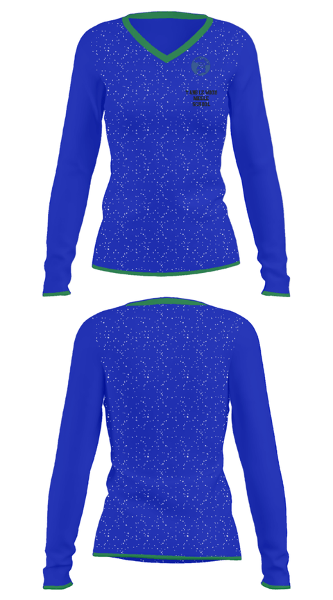 Women's Long Sleeve Vneck Shirt, Tanglewood Middle School, Spirit Store, Teamtime, Team time, sublimation, custom sports apparel, team uniforms, spirit wear, spiritwear, sports uniforms, custom shirts, team store, custom team store, fundraiser sports, apparel fundraiser