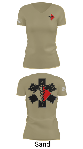 Women's Short Sleeve Vneck Shirt, 307th Medics, Army, Teamtime, Team time, sublimation, custom sports apparel, team uniforms, spirit wear, spiritwear, sports uniforms, custom shirts, team store, custom team store, fundraiser sports, apparel fundraiser