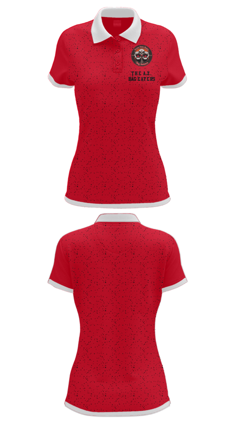 Women's Short Sleeve Performance Polo, The A.Z. Bag Eaters, Football, Teamtime, Team time, sublimation, custom sports apparel, team uniforms, spirit wear, spiritwear, sports uniforms, custom shirts, team store, custom team store, fundraiser sports, apparel fundraiser