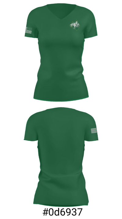 Adirondack High School Bowling 47314363 Women's Short Sleeve V-neck Shirt - 21